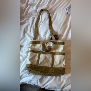 Madewell Cream and Tan Crossbody Bag